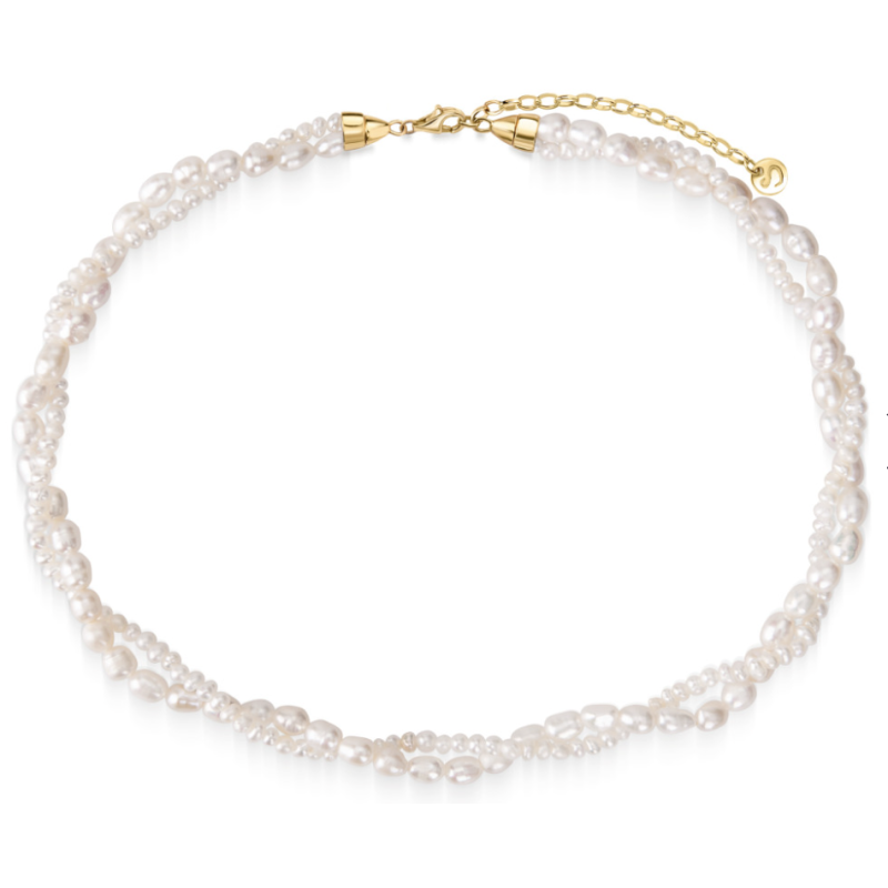 Подвійне кольє з намистин перлів Подвійне кольє з намистин перлів